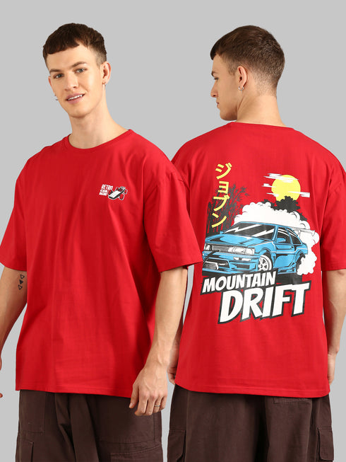 Red Oversized Printed T-shirt